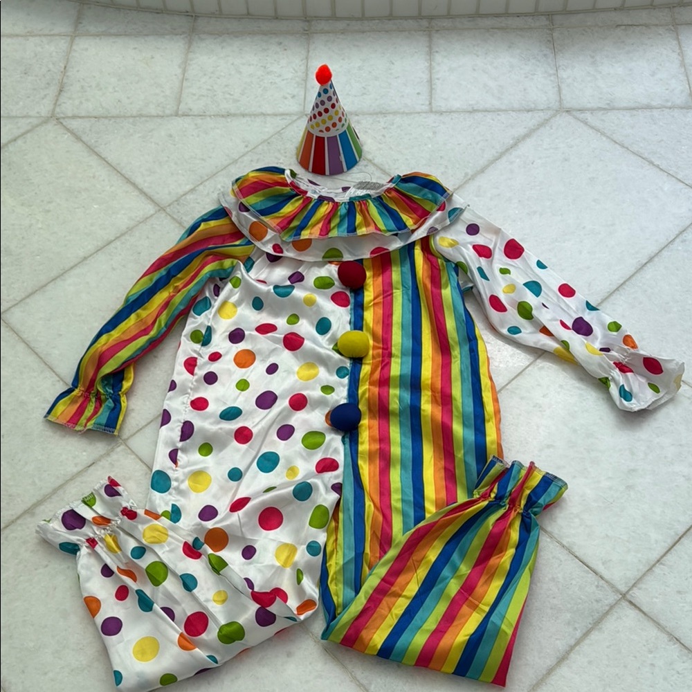 Colorful Clown Kids Costume, M